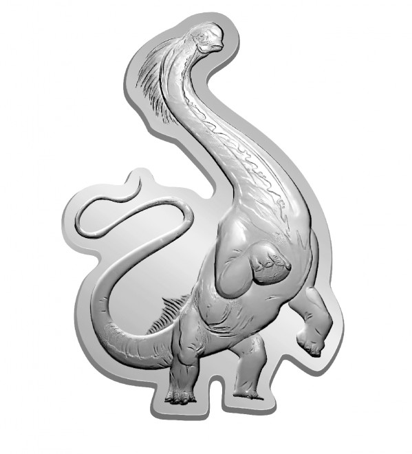 A random pin badge featuring one of the three great dinosaurs—land, sea, or sky—is included.